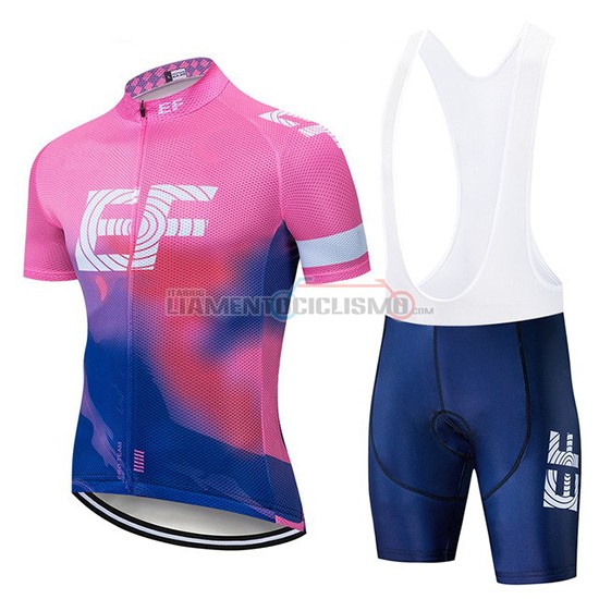 Abbigliamento Ciclismo EF Education First Manica Corta 2019 Rosa Blu